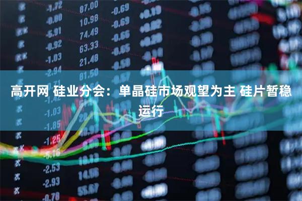 高开网 硅业分会：单晶硅市场观望为主 硅片暂稳运行
